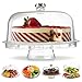 Chef's Star Acrylic Cake Stand with Dome Cover 6 in 1 Multi-Functional Serving Platter and Cake Plate - 12 Inch Use as Desert Platter, Salad Bowl, Veggie Platter, Cake Holder, Nachos & Salsa Plate