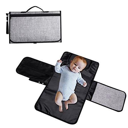 Portable and Lightweight Diaper Changing Pad Travel Changing Station Kit with Pockets and Head Cushion for Baby Infants Toddlers and Newborns Diapering