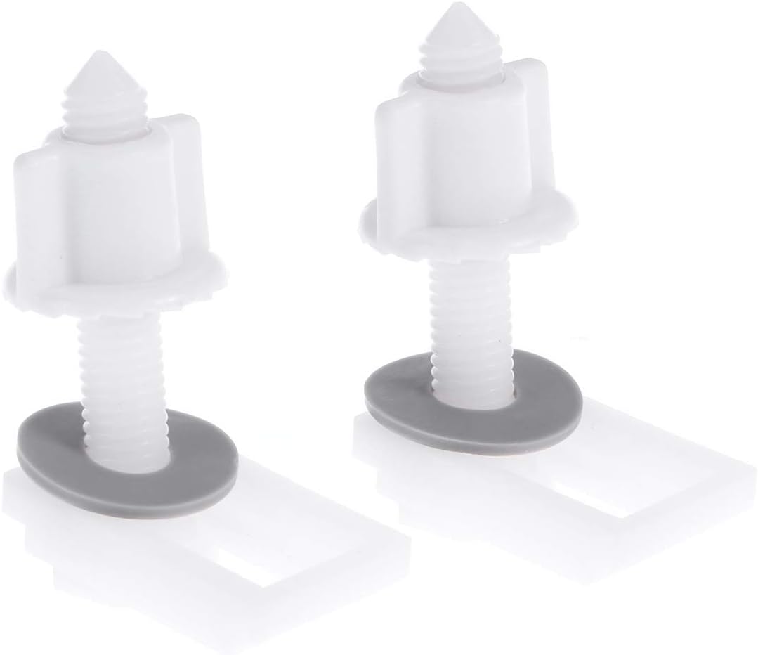 Yardwe 6pcs Toilet Seat Hinge Bolts Plastic White Toilet