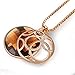 QIANSE Necklaces for Women, Golden Life, Austrian Crystal Pendant Necklace with Rose Gold Long Chain, Delicate Jewelry Box, Christmas Birthday Anniversary Gifts, for Women Her Mom Wife Sister Best Friend