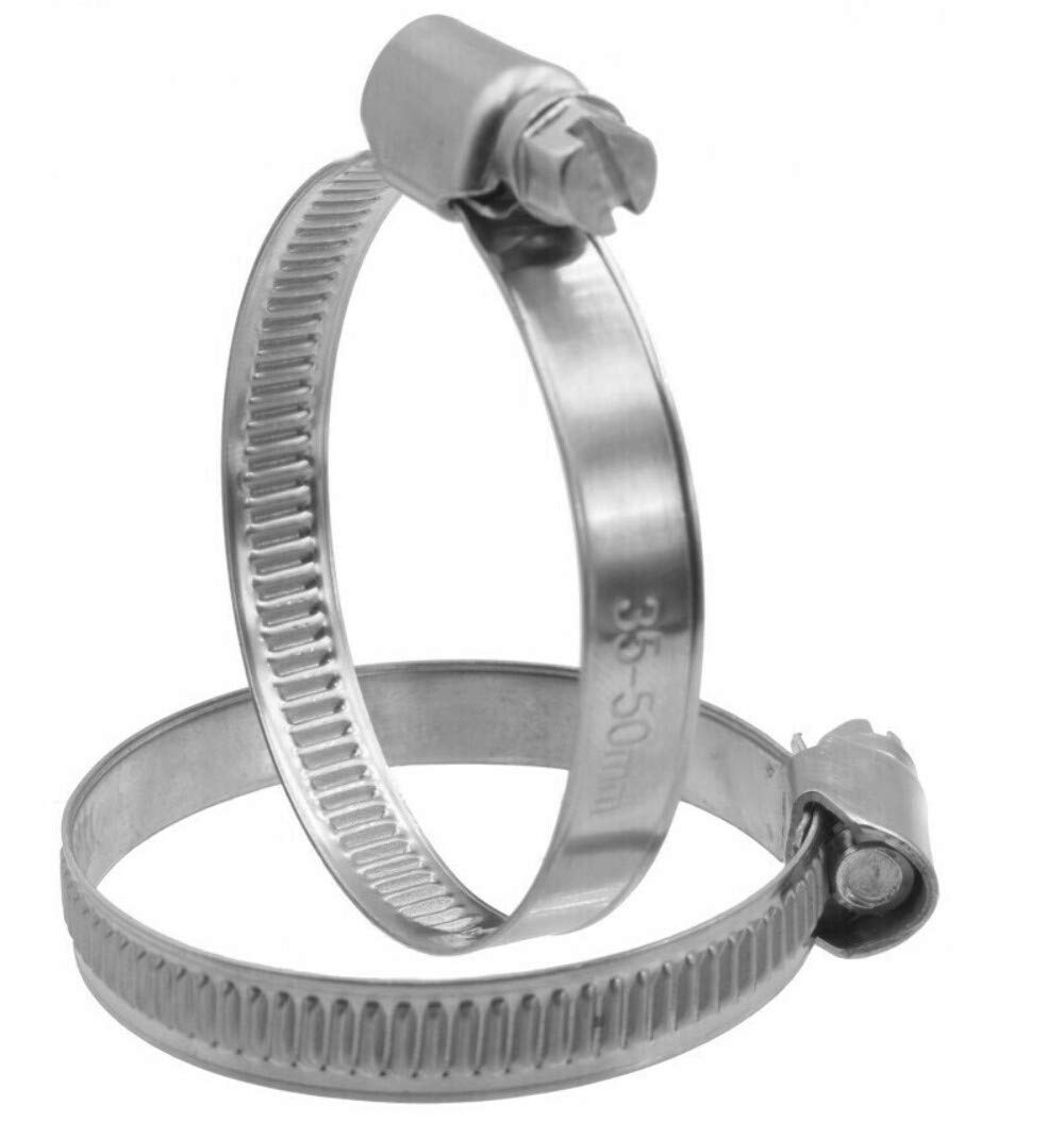 Worm Drive 8-12mm Hose Pipe Clamps Clip Stainless Steel (Pack of 2) Like Jubilee DIN 3017