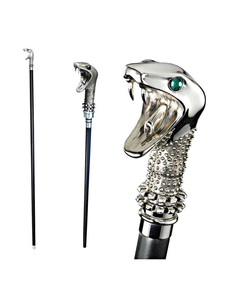 The Noble Collection Harry Potter Lucius Malfoy Cane with Wand - 46in (117cm) Replica Cane with Snake Head - Officially Licensed Harry Potter Film Set Movie Props Gifts