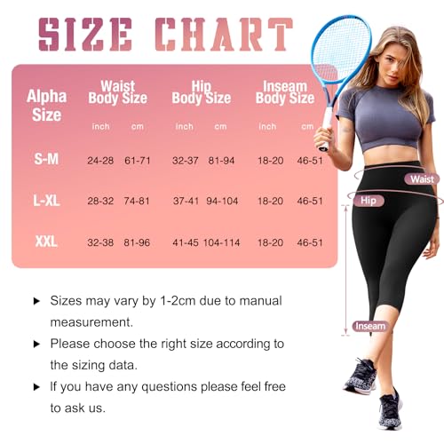 Walifrey High Waisted Capri Leggings for Women UK with Pockets ，3/4 Length Opaque Gym Leggings for Yoga Workout