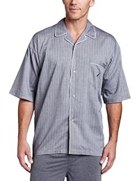 Top de pijama con botones, tejido suave, manga corta, 100% algodón, para hombre Nautica