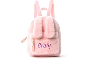 Personalized Plush Bunny Ear Backpack,Custom Embroidered Name Cute Rabbit Ears Backpack, Easter Birthday Gift