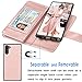 Galaxy Note 10 Case, Galaxy Note 10 Wallet Case, Luxury Cash Credit Card Slots Holder Carrying Folio Flip PU Leather Cover [Detachable Magnetic Hard Case] Kickstand for Samsung Note10 [Rose Gold]
