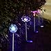 Solar Garden Lights - 3 Pack Solar Powered Garden Stake Lights with a Purple LED Light Stake, Multi-Color Changing LED Solar Stake Lights for Garden,Patio,Backyard (Dandelion,Lily,Sunflower)