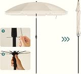 SONGMICS Parasol 160 cm UPF 50+ 30° Tilt Height Adjustable Beige GPU60WTV1 view 8