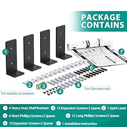 Goovilla Shelf Brackets, Heavy Duty Floating Shelf