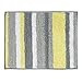 mDesign Striped Microfiber Polyester Spa Rugs for Bathroom Vanity, Tub/Shower - Water Absorbent, Machine Washable, Includes Soft Non-Slip Rectangular Accent Rug Mat in 3 Sizes - Set of 3 - Gray/Yellow