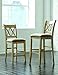 Signature Design by Ashley Mestler Antique White Upholstered Bar Stool - Set of 2