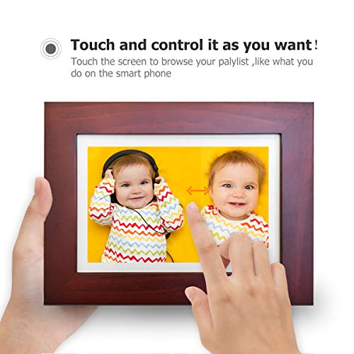 eco4life 8 Inches Cloud Digital Photo Frame with 1280x800 LCD IPS Display, 1610 HD Touch Screen