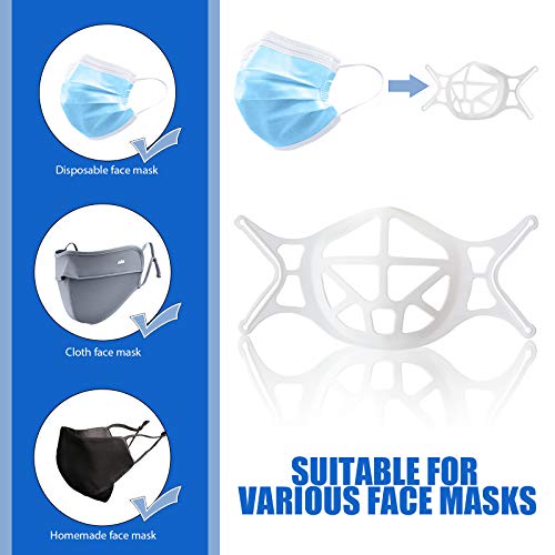 10 Pack Upgraded 3D Silicone Face Mask Bracket Face Mask Inner Support Frame More Space for