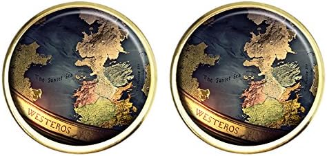 Heilong Maps Game of Thrones Custom Fashion Men's Initial Cufflinks Formal Wedding Shirts Jewelry