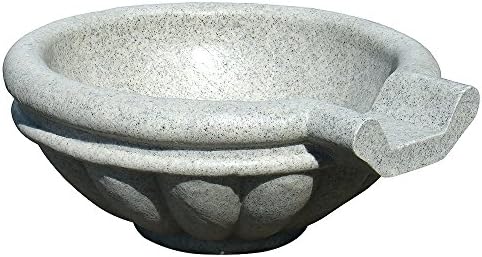 Qualarc Kutstone Composite Patio &amp; Garden Roman Scupper Fountain, 30", Speckled Granite