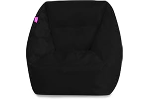 Posh Creations Bean Bag Chair Structured Seat for Kids, Teens and Adults, Comfy Chair for Gaming, Reading and Watching TV, Coronado Chair, Microsuede - Black
