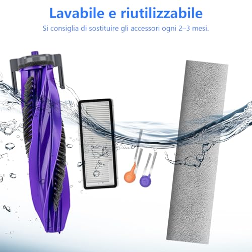 Accessories for Narwal Flow Roboter Vacuum, 1 Main Brush, 1 Sheet Cleaning Roller, 4 HEPA Filters, 6 Side Brushes, 4 Dust Bags, 1 Cleaning Tool for Narwal Flow