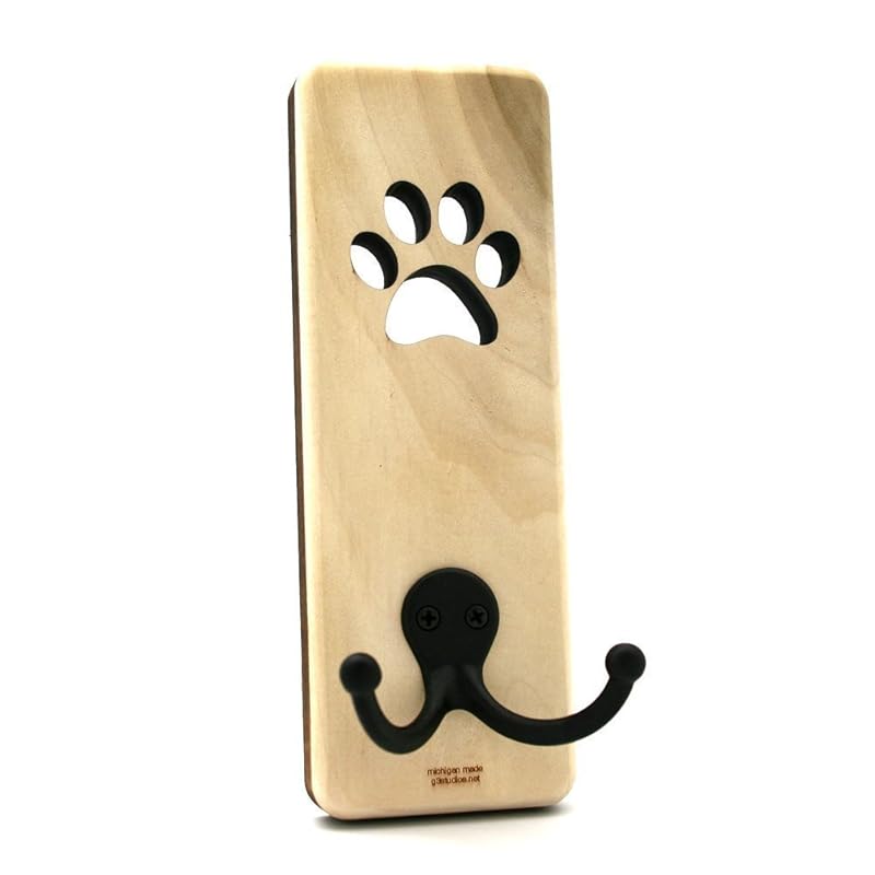 Dog Leash Holder, Laser Cut and Engraved, Poplar wood, Dog