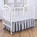 Crib Skirt Grey Dust Ruffle Baby Bed Skirt with Tassel Trim Nursery Crib Bedding Skirt for Baby Boys and Girls,15