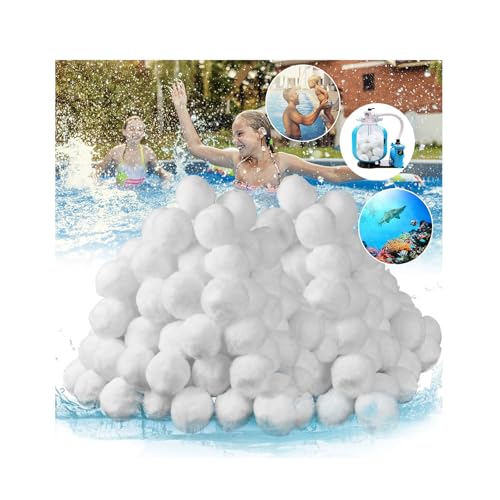 VAZILLIO Filter Balls, 1500g Pool Filter Balls Can Replace 54kg Sand Filter, Suitable for Various Filter Systems, Sand Filter