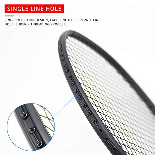 OPPUM Graphite Badminton Racket Integral Moulding Craft Racket Full Carbon Fiber Material Lightweight 1 Player Badminton Racquet-Black