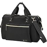 Diaper Bag, RUVALINO Large Dipaer Tote Stylish for Mom and Dad Convertible Travel Baby Bag for Boys and Girls with Changing Pad, Insulated Pockets (Black)