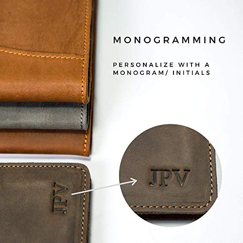 Personalized Portfolio - Handcrafted Leather Portfolio, Monogrammed Rustic Heavy Duty Cow Hide Legal Pad Folio - Marshall