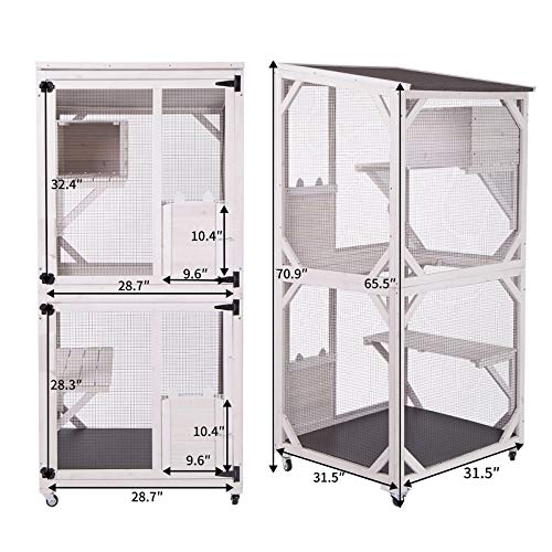 GUTINNEEN Cat House Outdoor Cage Large Catio Cat Enclosure with Window