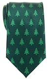 Retreez Christmas Tree Pattern Woven Microfiber Men's Tie - Various Colors