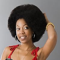 Short Afro Puffy Synthetic Hair Wig Andromeda Natural Black Heat