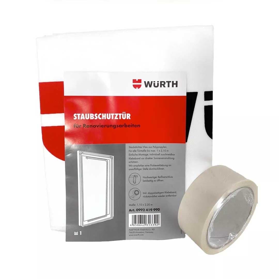 WÜ Rth Dust Protection Door with Zip, Non-Woven Washable Material, Reusable