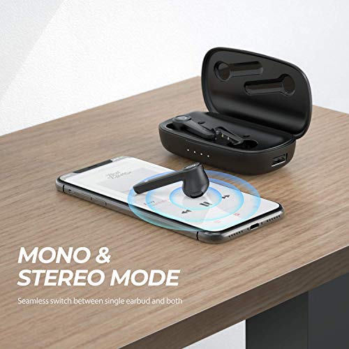 SOUNDPEATS Truebuds True Wireless Earbuds Semi-in-Ear TWS Stereo Bluetooth Earphones V5.0 Touch Control Bluetooth Headphones with Mic, 2600mAH Charging Case, Total 70 Hours Playtime, USB-C