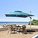 PURPLE LEAF 10ft Patio Umbrella Outdoor Square Umbrella Large Cantilever Umbrella Windproof Offset Heavy Duty Sun for Garden Deck Pool Patio, Turquoise Blue
