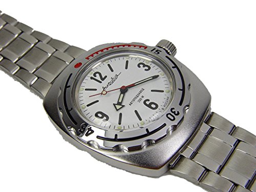 Vostok Amphibian 090486 / 2415b Russian Military Watch Auto Divers 200m Scuba White