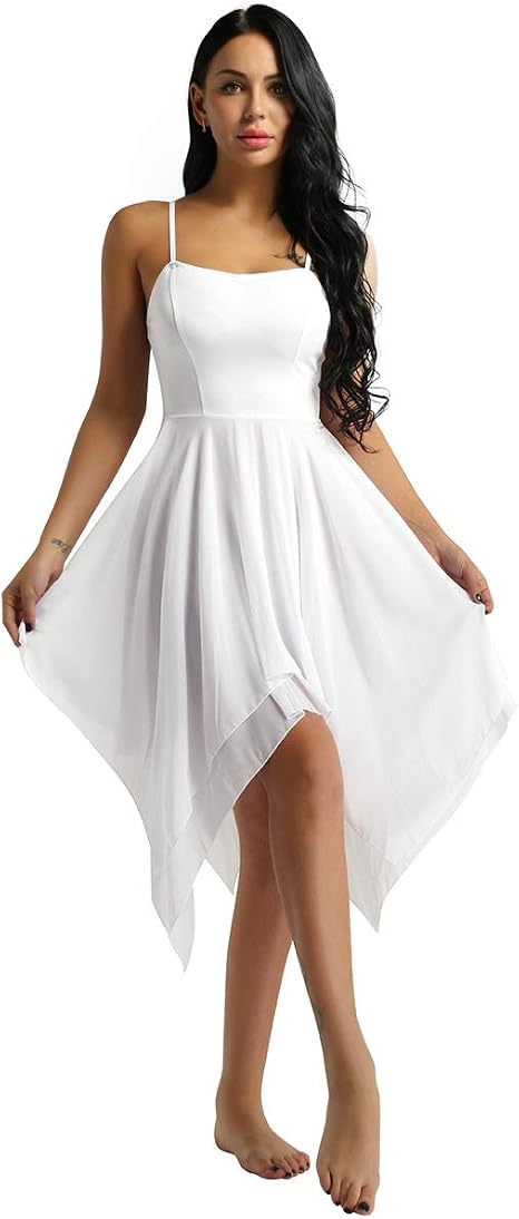 Jupe Danse MSemis Femme - Mousseline Asymétrique - Pour Ballet, Patinage, Yoga - Tutu Plissé