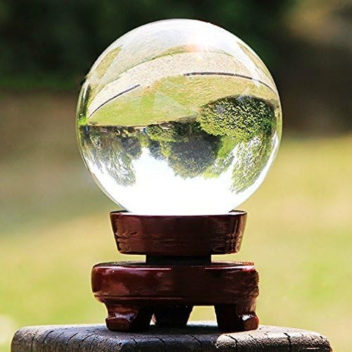 New Clear Crystal Ball, Crystal Meditation Ball Globe (110MM(4.33"), Clear With Free Stand)