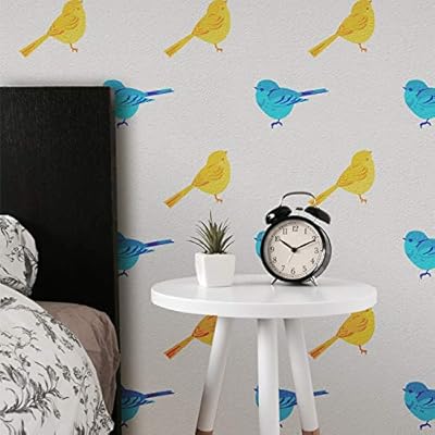 Kus Stencil Tasarimi 30 X 30 Cm Boyama Sablonu Duvar Stencil