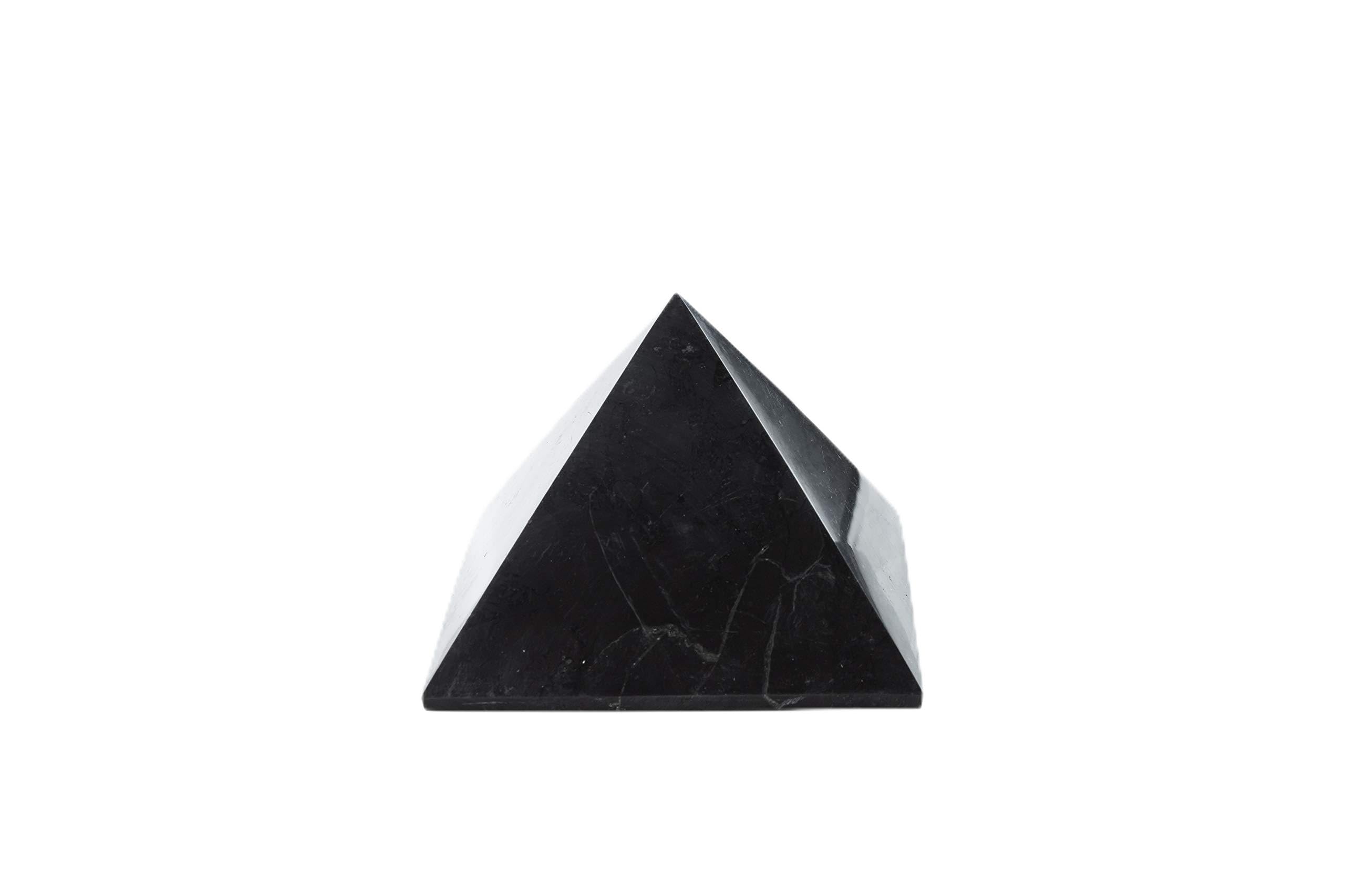 SN NATURSTEIN UG Precious stone shungite directly from Karelia: pyramid 5 cm polished
