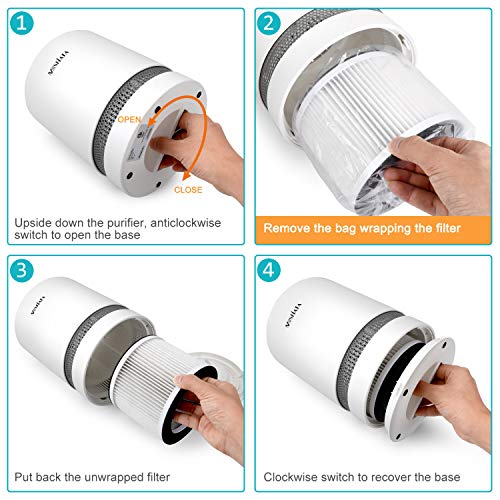 Air Purifier MOSFiATA Triple Filtration Air Filter with True HEPA