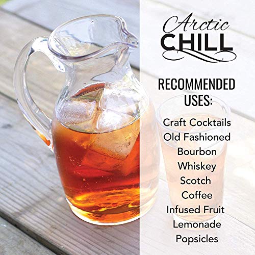 Arctic Chill Silicone 2 Inch Large Ice Cube Trays w Lids, Old Fashioned