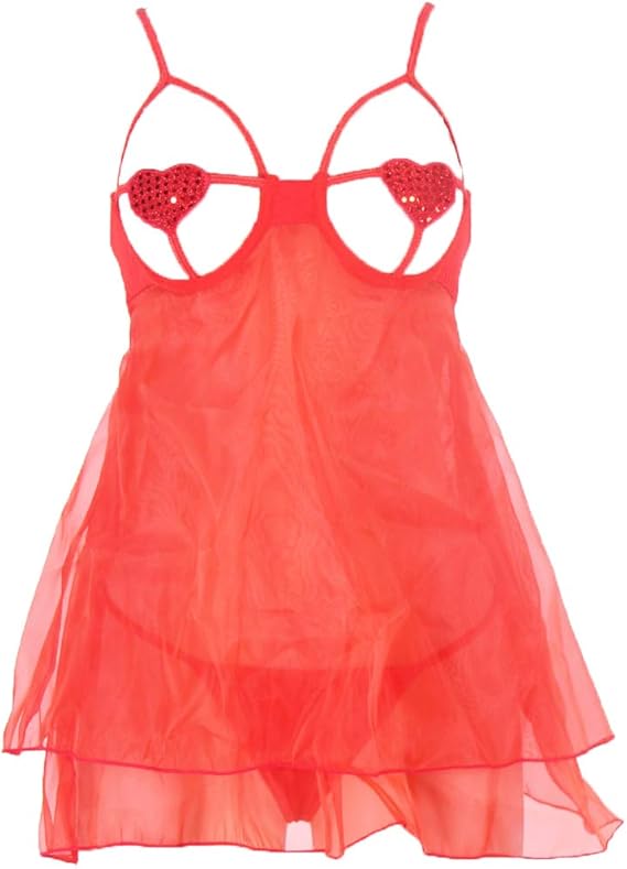 ohyeah Mujer Open Cup Sexy Lingerie Ataque al corazón Nighties Plus