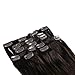 Grammy 20 Inch 7pcs Remy Clips in Human Hair Extensions 02 Dark Brown 70g with Clips for Highlight