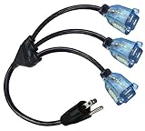 CW43531 Webber PRO-SERIES 2.5FT Extension Cable NEMA5-15P PLUG TO “TRITON” Triple Receptacles ILLUMINATED (Free Economy & Standard Shipping)