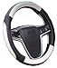 Mayco Bell Car Steering Wheel Cover 15 Inches Comfort Durability Safety (Black White)