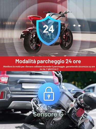 K7 Front and Rear Dash Cam with EIS Anti-Shake 2K + 2K @ 30FPS or 1080P + 1080P @ 60fps Motorcycle Camera, GPS, Wi-Fi, 24 Hours G-Sensor, Waterproof Motorcycle Camera Support 512GB Max