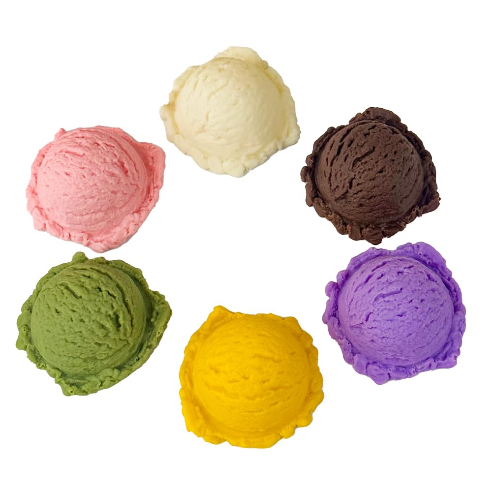 Photo 1 of Generic Artificial Ice Cream Scoops Realistic Simulation Imitation Fake Food Desserts Model Replica Fake Ice Cream Balls Photography Prop for Home Shops Staging Display (No jam.)