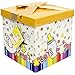 EndlessArtUS Gift Box 7x7x7 Petit Bebe Pop up in Seconds Comes with Decorative Ribbon Mounted on The lid A Gift Tag and Tissue Paper - No Glue or Tape Required