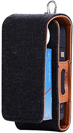 BBTI Case 4 colors PU Leather Box Holder Storage Anti Scratch Full Protective Carrying Case for iQOS Electronic Cigarette 2nd Generation (Denim Black)