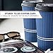 Glowcoast To Go Coffee Cups With Lids - 22 oz Disposable Coffee Cup With Lid. Large Togo Travel Paper Ripple Hot Cups Insulated For Hot, Cold Beverage Drinks, No Sleeves Needed (50, Royal Blue)