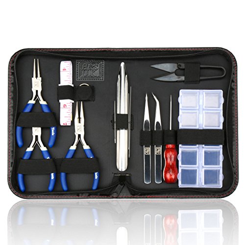 Simply peachee 14 piece jewelry making toolkit with 4 b…
